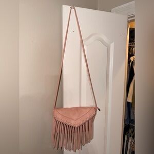 Women's Pink Fringe Crossbody Bag